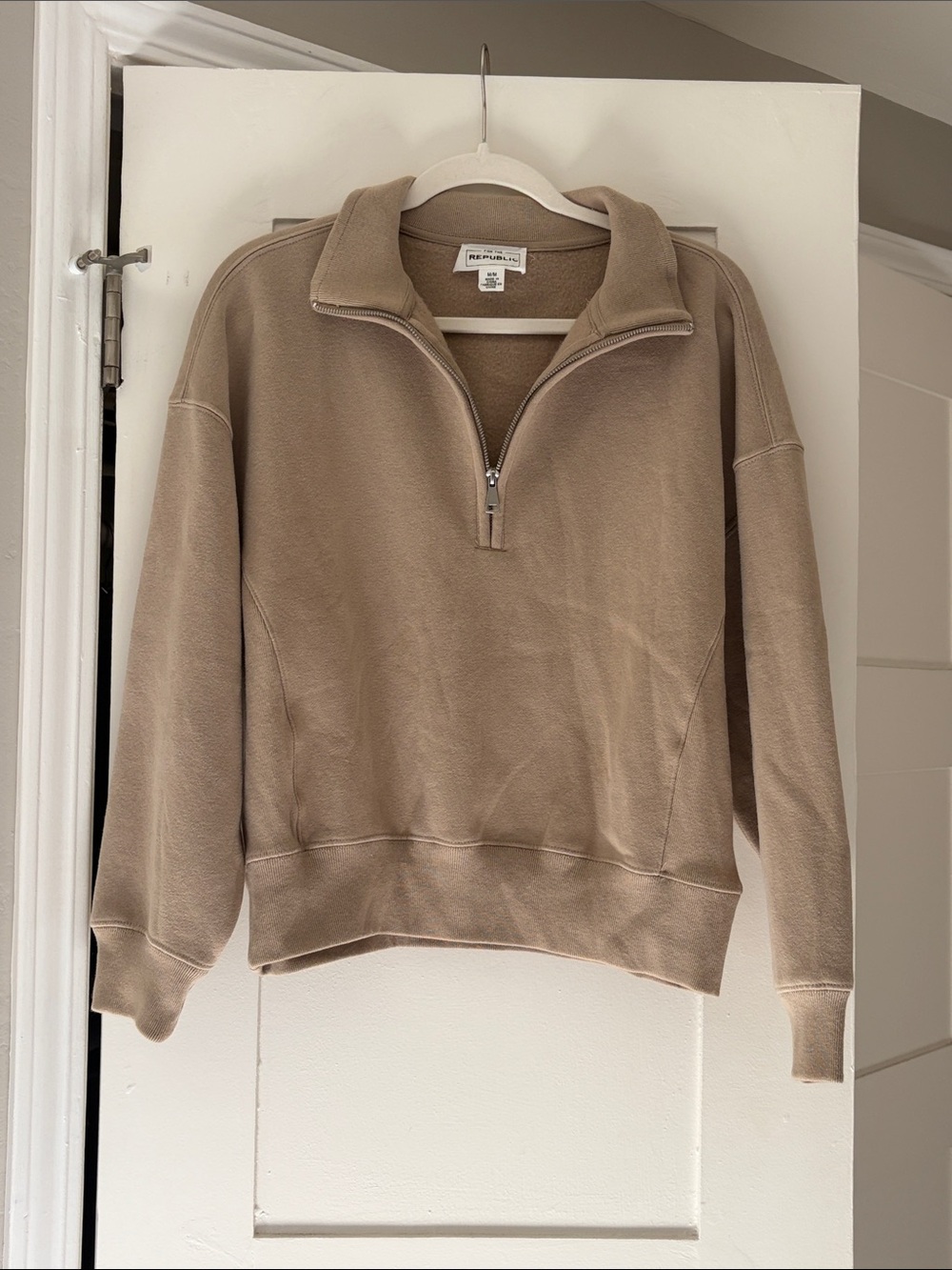 For The Republic Taupe Crewneck Sweatshirt